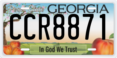 GA license plate CCR8871
