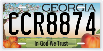 GA license plate CCR8874