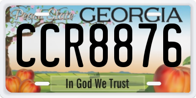 GA license plate CCR8876