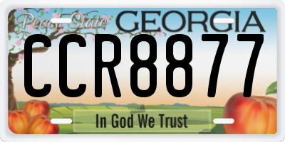 GA license plate CCR8877