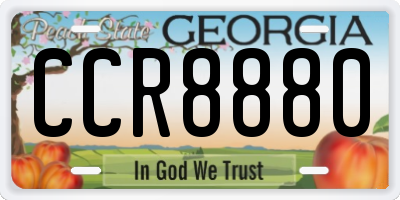 GA license plate CCR8880