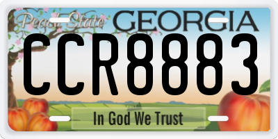 GA license plate CCR8883