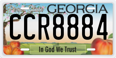 GA license plate CCR8884