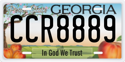 GA license plate CCR8889
