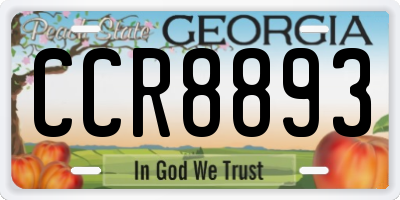 GA license plate CCR8893