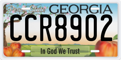 GA license plate CCR8902