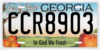 GA license plate CCR8903