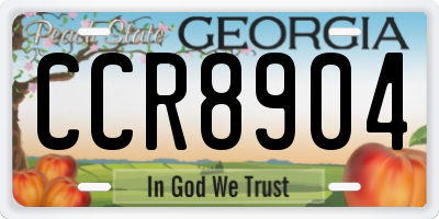 GA license plate CCR8904