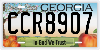 GA license plate CCR8907