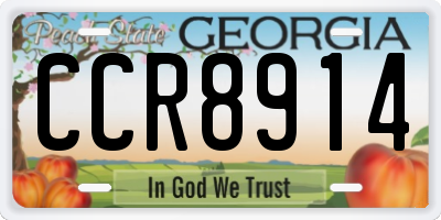 GA license plate CCR8914