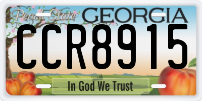 GA license plate CCR8915