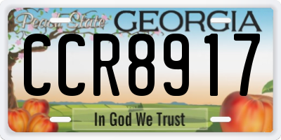 GA license plate CCR8917