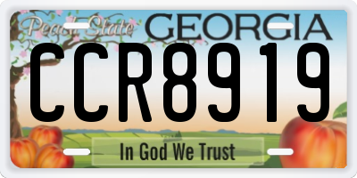 GA license plate CCR8919