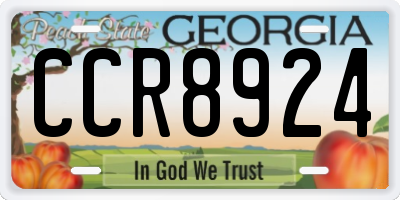 GA license plate CCR8924