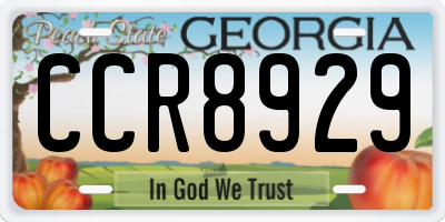 GA license plate CCR8929