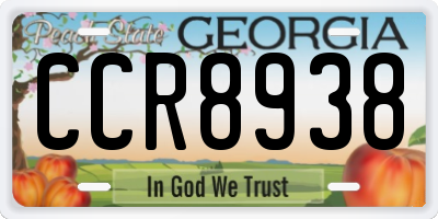 GA license plate CCR8938