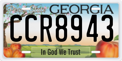GA license plate CCR8943