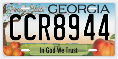GA license plate CCR8944