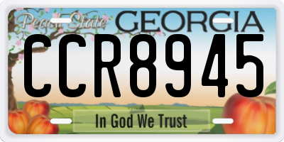GA license plate CCR8945