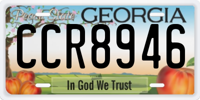 GA license plate CCR8946