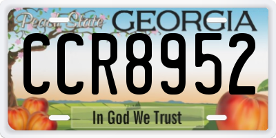GA license plate CCR8952