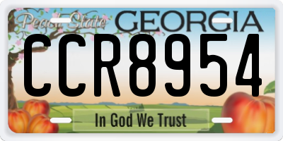 GA license plate CCR8954