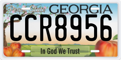 GA license plate CCR8956