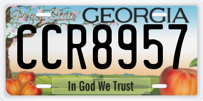 GA license plate CCR8957