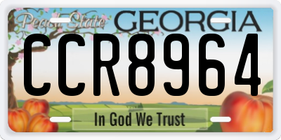 GA license plate CCR8964