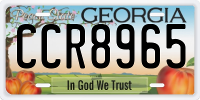 GA license plate CCR8965