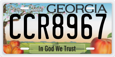 GA license plate CCR8967