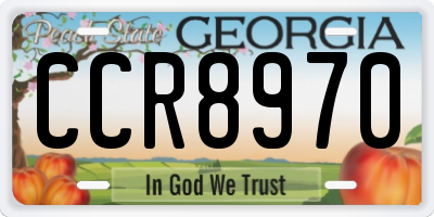 GA license plate CCR8970