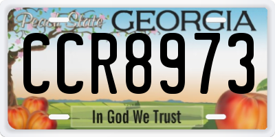 GA license plate CCR8973