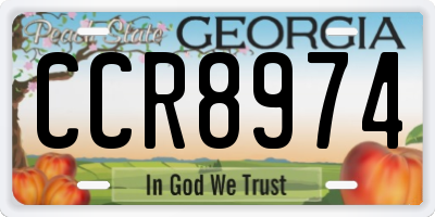 GA license plate CCR8974