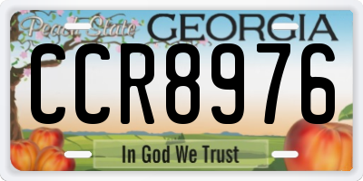 GA license plate CCR8976