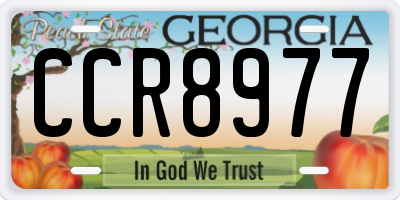 GA license plate CCR8977