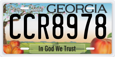GA license plate CCR8978