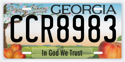 GA license plate CCR8983