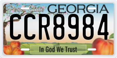GA license plate CCR8984