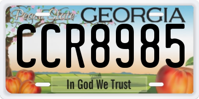 GA license plate CCR8985