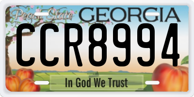 GA license plate CCR8994