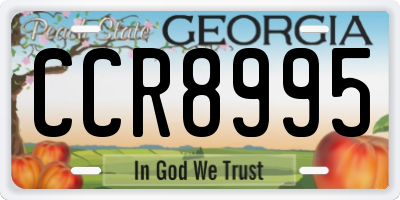 GA license plate CCR8995