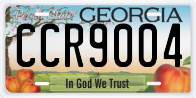 GA license plate CCR9004