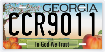 GA license plate CCR9011