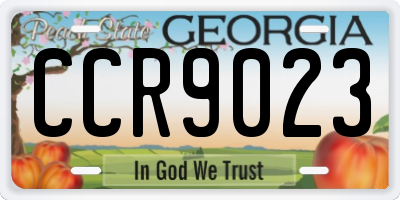 GA license plate CCR9023