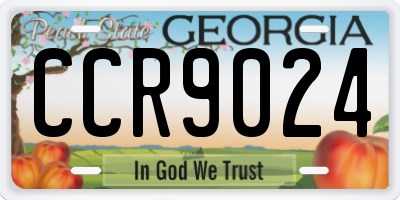 GA license plate CCR9024