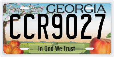 GA license plate CCR9027