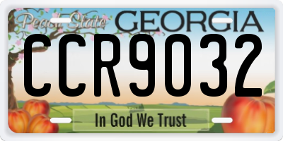 GA license plate CCR9032