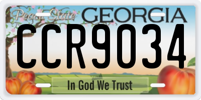 GA license plate CCR9034
