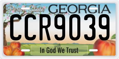 GA license plate CCR9039